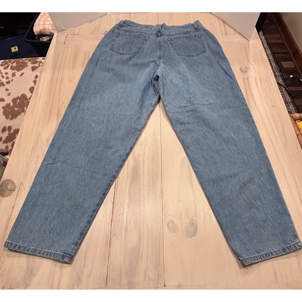 Venezia Jeans Womens‎ 16 Light Wash High Rise Pleated Mom Jeans Made USA Cotton - Picture 9 of 14